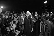 One of the events of the Moratorium was a candlelight march led by Coretta Scott King, near the Washington Monument on 15 October 1969. (U.S. News and World Report Collection, item 21652, image 5, Prints and Photographs Division, Library of Congress)